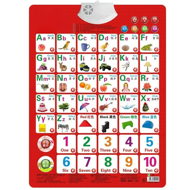 Kids Education Charts - 숫자 알파벳 카드 책 배우기 아기