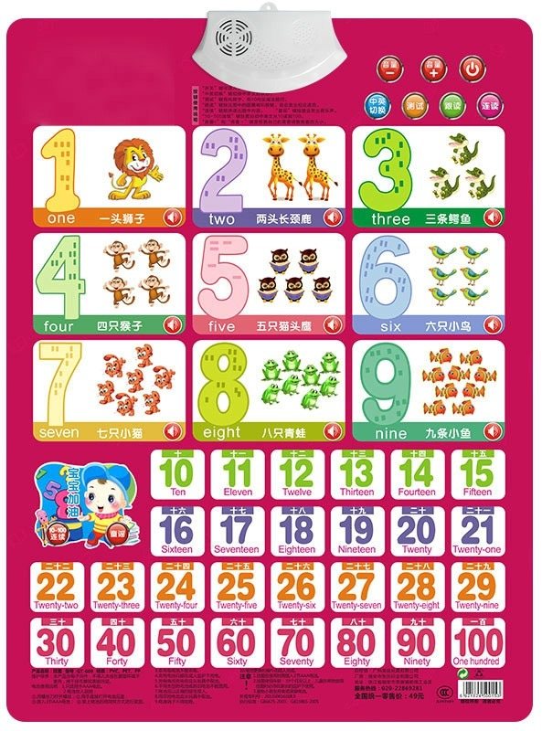Kids Education Charts - 어린이용 숫자 학습 카드북, 아기 소리
