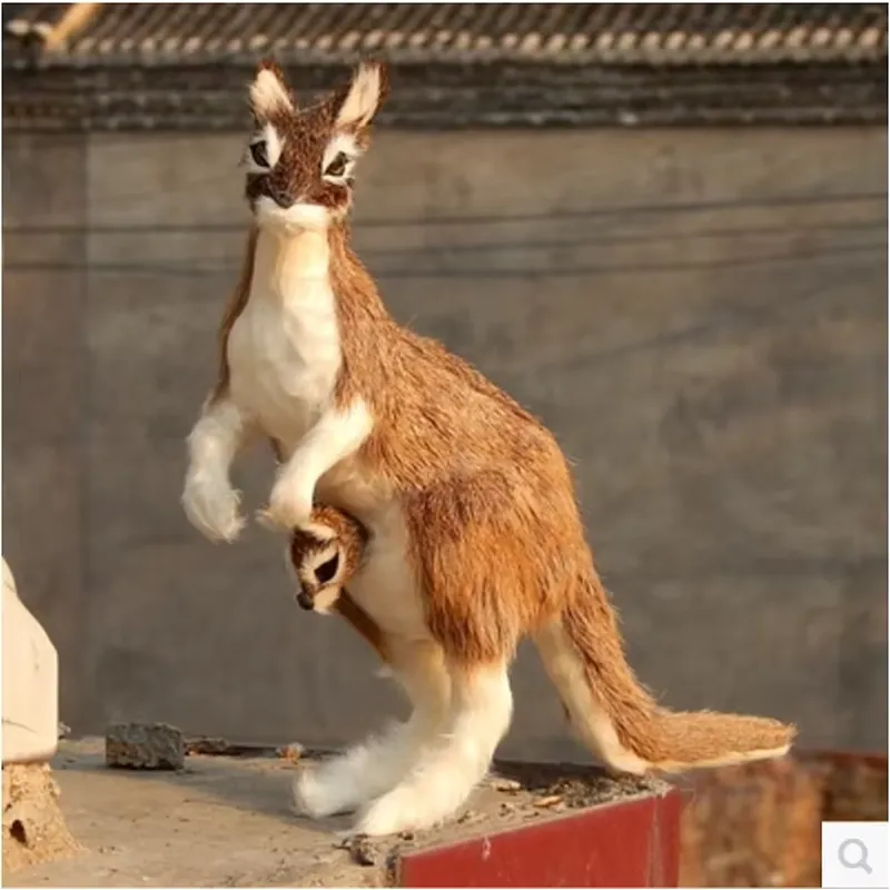 Kangaroo Kids Education - 실물 같은 캥거루 손인형 봉제 장난감,