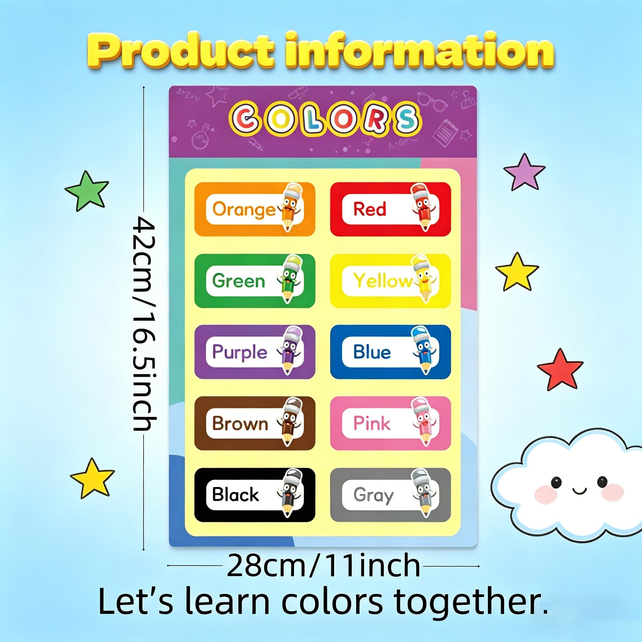 1-3세 유아를 위한 16개 교육용 포스터, 3-5세  - Kids Education Charts 리뷰 및 가격