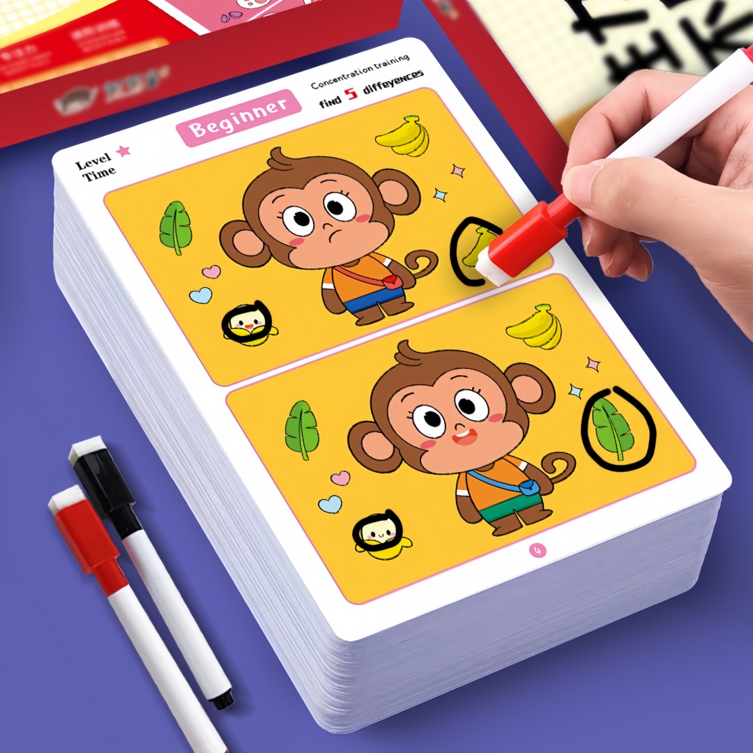 차이점 찾기 카드 게임 재사용 가능한 만화 교육 퍼즐  - Kids Education Level 리뷰 및 가격