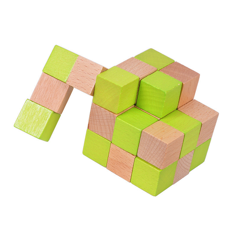 나무로 만든 뱀 모양 큐브 퍼즐, 논리력 훈련, 두뇌  - Brain Teaser Cube 리뷰 및 가격