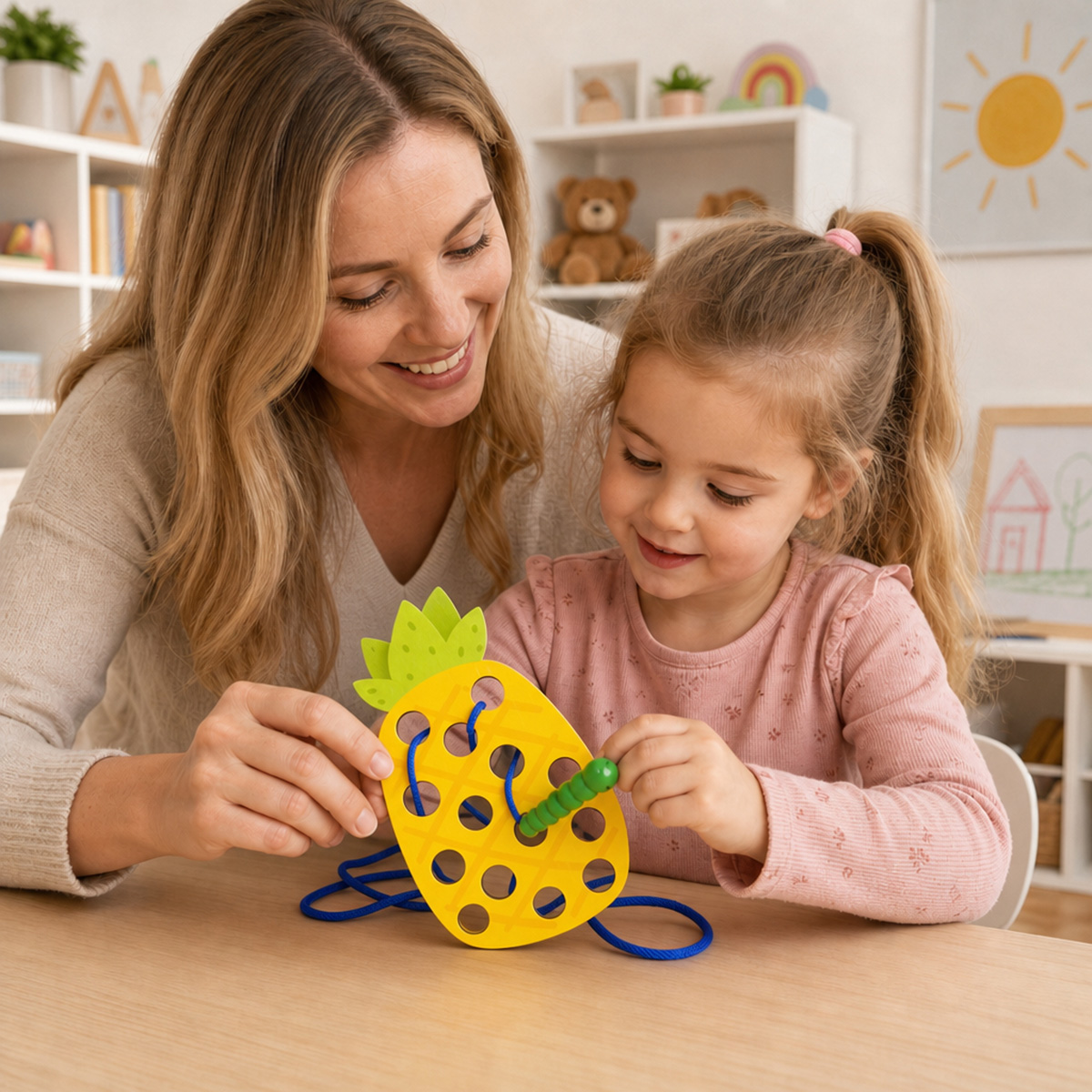 나무 레이싱 파인애플 스레딩 장난감 퍼즐 여행 게임 장 - Kids Educational Box 리뷰 및 가격