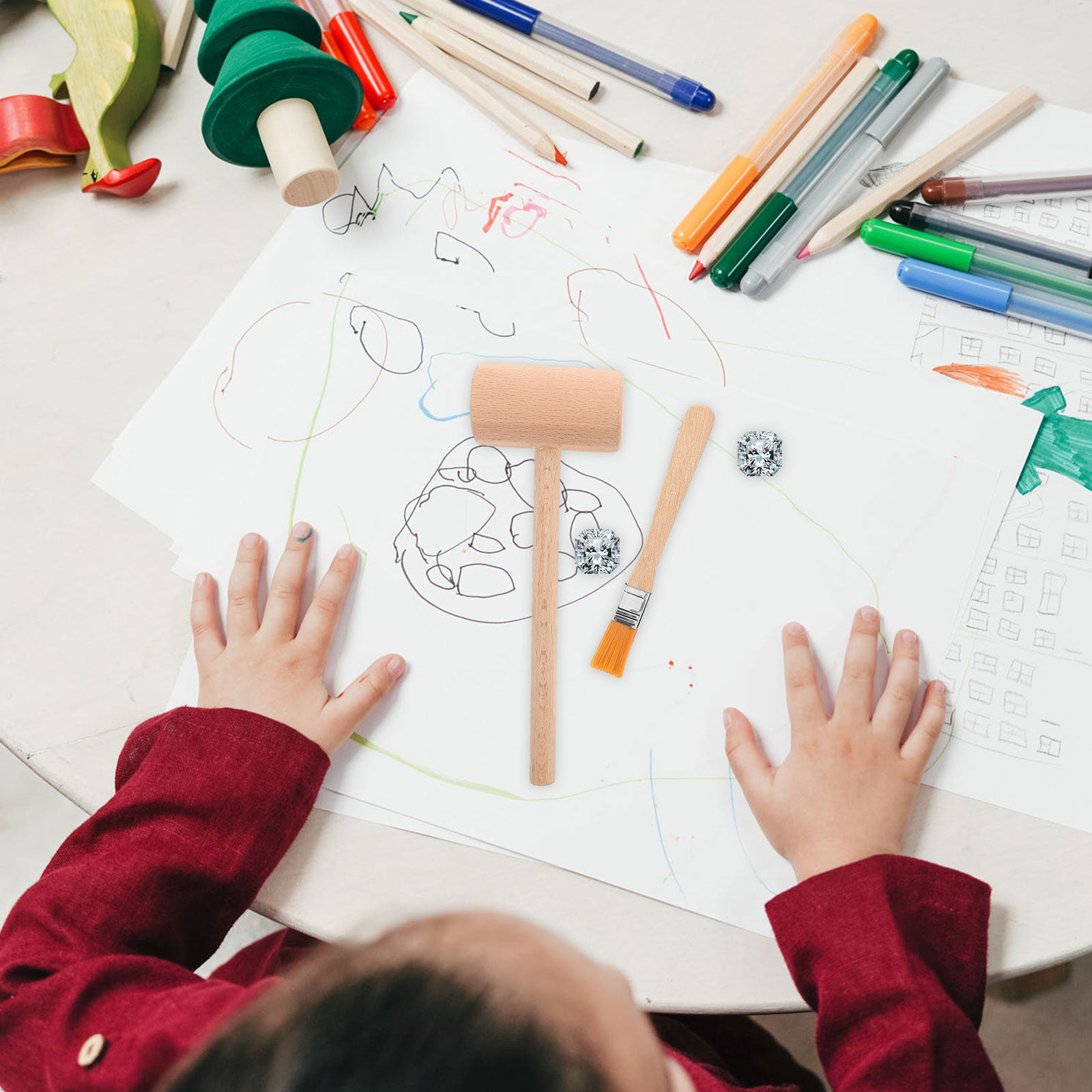어린이용 고고학 발굴 도구 세트 2개입, 나무 재질의  - Kids Education Kit 리뷰 및 가격